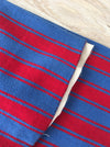 Pair of Swedish cushion covers in blue and red stripes. c.1930 - 54×69 cm ea.