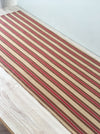 Swedish ticking in brown and red stripes. c.1900 - 55 cm × 2 meters