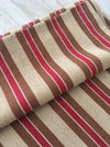 Swedish ticking in brown and red stripes. c.1900 - 55 cm × 2 meters