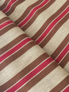Swedish ticking in brown and red stripes. c.1900 - 55 cm × 2 meters