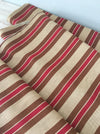 Swedish ticking in brown and red stripes. c.1900 - 55 cm × 2 meters