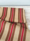 Swedish ticking in brown and red stripes. c.1900 - 55 cm × 2 meters