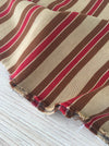Swedish ticking in brown and red stripes. c.1900 - 55 cm × 2 meters