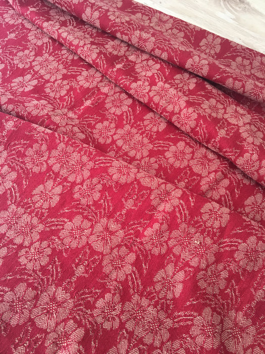 Swedish ticking in red floral damask. c.1900 - 140 cm × 1.73 meters