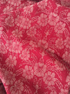 Swedish ticking in red floral damask. c.1900 - 140 cm × 1.73 meters