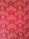 Swedish ticking in red floral damask. c.1900 - 140 cm × 1.73 meters
