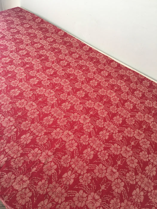 Swedish ticking in red floral damask. c.1900 - 140 cm × 1.73 meters