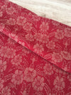 Swedish ticking in red floral damask. c.1900 - 140 cm × 1.73 meters