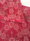 Swedish ticking in red floral damask. c.1900 - 140 cm × 1.73 meters