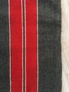 Swedish cushion cover in intense red and grey stripes. Wool. c.1900 - 46×62 cm