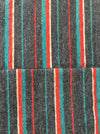 Swedish cushion cover in grey, red, and blue/light green stripes. Wool. c.1900 - 43×51 cm