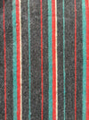 Swedish cushion cover in grey, red, and blue/light green stripes. Wool. c.1900 - 43×51 cm