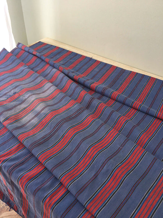 Swedish ticking in denim blue and red stripes. c.1930