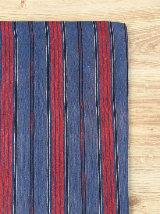 Swedish ticking in denim blue and red stripes. c.1930