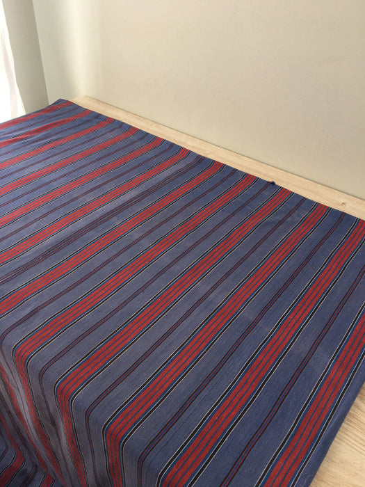 Swedish ticking in denim blue and red stripes. c.1930
