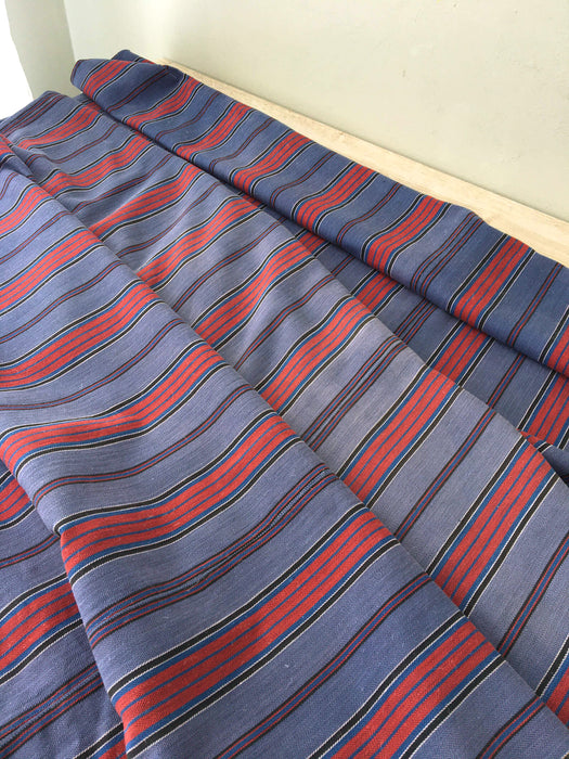 Swedish ticking in denim blue and red stripes. c.1930