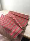 Swedish ticking in red and brown stripes. c.1900 - 70 cm × 2.8 meters
