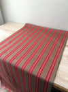 Swedish ticking in red and brown stripes. c.1900 - 70 cm × 2.8 meters