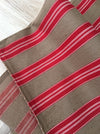 Swedish ticking in red and brown stripes. c.1900 - 70 cm × 2.8 meters