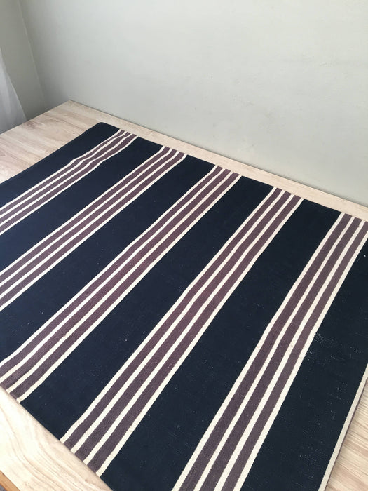 Denim blue and white stripes ticking. Sweden c.1900