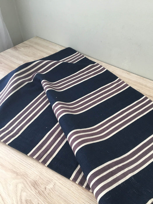 Denim blue and white stripes ticking. Sweden c.1900