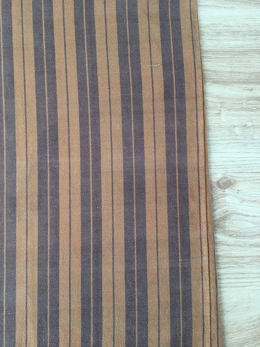 Swedish ticking in brown and tan stripes. c.1900