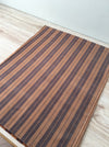 Swedish ticking cover in brown and tan stripes. c.1900 - 54×68 cm