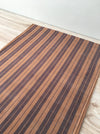 Swedish ticking cover in brown and tan stripes. c.1900 - 54×68 cm