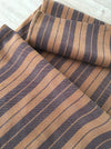 Swedish ticking cover in brown and tan stripes. c.1900 - 54×68 cm