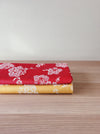 Floral red ticking yardage. Spain c.1950 - Various pieces