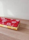 Floral red ticking yardage. Spain c.1950 - Various pieces