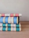 Green, blue, orange striped ticking yardage. Spain c.1950 - Various pieces