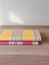 Yellow, red, pink striped ticking yardage. Spain c.1950 - Various pieces