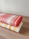 Red and yellow striped ticking yardage. Spain c.1950 - Various pieces