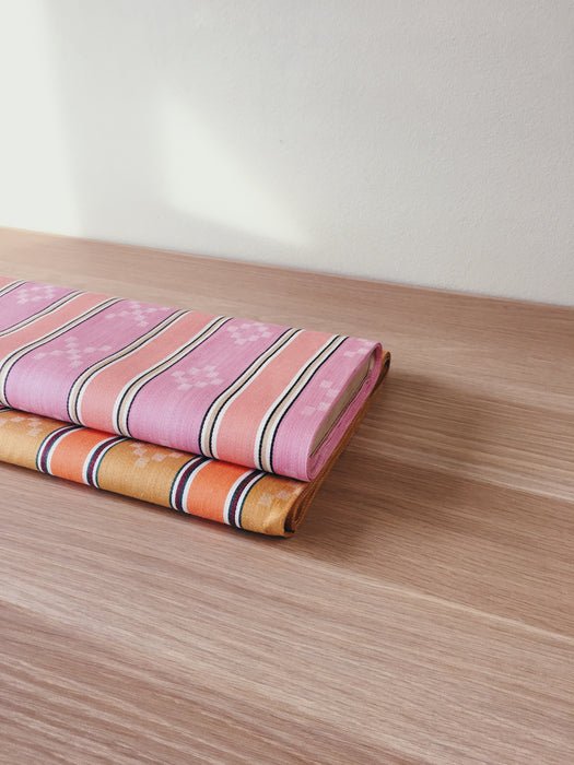 Pink striped ticking yardage. Spain c.1950 - Various pieces