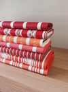 Red striped ticking yardage. Spain c.1950 - Various pieces