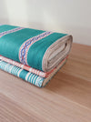 Green striped ticking yardage. Spain c.1950 - Various pieces