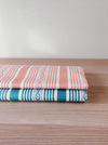 Pink and green striped ticking yardage. Spain c.1950 - Various pieces
