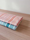 Pink and green striped ticking yardage. Spain c.1950 - Various pieces