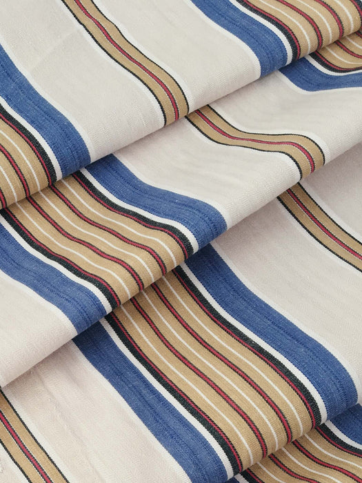 Cushion in blue and beige striped ticking. Spain c.1940 - 52×40 cm